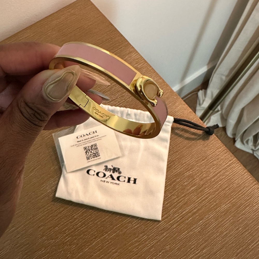 Coach Gold and Pink Bangle Bracelet